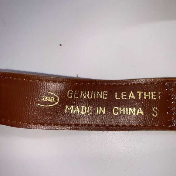 Genuine Leather Western Boho Studded Belt W Buckle - Picture 4 of 6